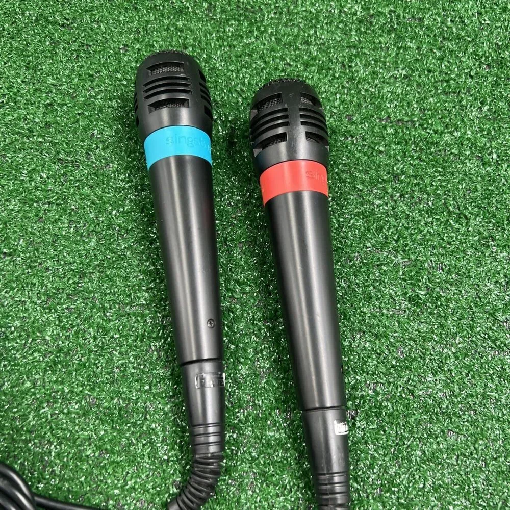 Singstar Mic Microphones Red Blue Set SCEH-0001 Sony PlayStation‎ 2 PS2